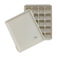 tgm 矽膠副食品冷凍儲存分裝盒 適用於微波爐/洗碗機/冰箱, 奶油灰, 200ml, 1個