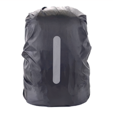 反光背包防雨罩3件組，容量45-70升，防水滌綸，高彈性束口設計, L(20~35 x 19~23 x 53~65cm), 1組, 黑色