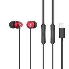 Celebrat D15 Type-C 金屬入耳式可通話耳機，10mm驅動單元，120cm線長，20Hz-20KHz, 紅色