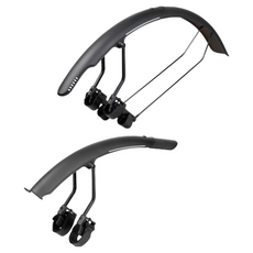 Topeak TetraFender R1 & R2 萬能公路自行車泥除, 黑色, 1套裝