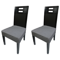 J&N 柔波彈性餐椅墊套 灰色, 2個