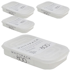 YAMADA 山田化學 塑膠保鮮盒 (350ml, 700ml, 800ml, 1600ml), 4個