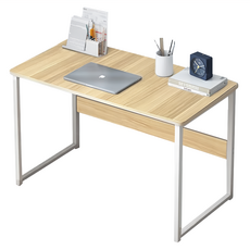 AOTTO 創意傢俱 簡約實用鋼架電腦桌, 木紋色