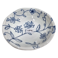 日式4.5吋陶瓷淺碟, 藤蔓花紋, 10個