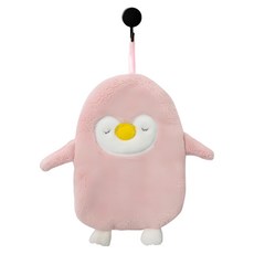 企鵝超吸水珊瑚絨擦手巾 深粉色 超吸水材質 柔軟親膚 可愛企鵝造型 居家生活必備, 1條, 1入