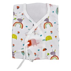 OhBabyLying 包手款 嬰兒服 蝴蝶紗布衣 彩虹動物 FREE SIZE 100%棉