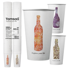 Tamsaa 印花紙杯 100個 500毫升紙杯, 1組