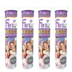 heilusan 好立善 鐵+C+B 發泡錠，紅潤亮顏, 4.1g, 20顆, 4條