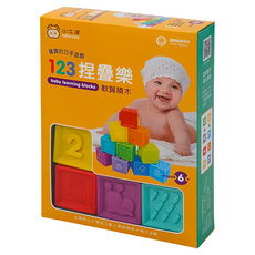 小牛津 123捏疊樂 Set 嬰兒學習積木, 6面軟積木, 10顆