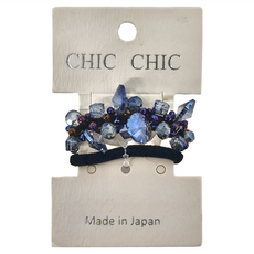 CHIC CHIC 日本造型 水晶金屬髮圈, 方鑽藍