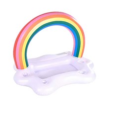 LEADER X 充氣造型氣墊,水上派對彩虹拱門雲朵吧,環保PVC材質, 厚度0.25mm, 充氣後 90x50x50cm, 1個