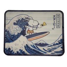 PEANUTS 史努比 大師滑鼠墊, 神奈川沖浪裏 藍色 + 白色, 1個