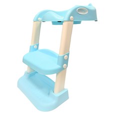 PUKU 藍色企鵝 StepUp摺疊輔助便器, 柔軟舒適親膚材質, 摺疊收納不佔空間, 防滑設計, 安心如廁, 天藍色, 1個
