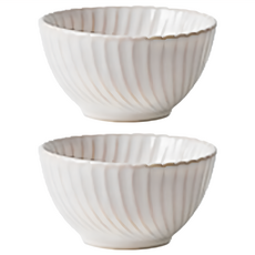 Homely Zakka 日式創意復古窯變釉陶瓷餐盤碗餐具, 白色, 飯碗, 2個