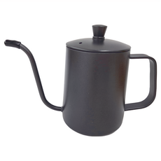 不鏽鋼手沖咖啡壺 304不鏽鋼, 黑色, 600ml, 1個