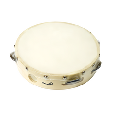 KingRosa 鈴鼓, 拍打鼓皮或鼓框發聲, 強化節奏和音效, 8對鈴 白色, 1個