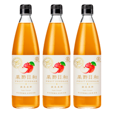 KONG YEN 工研 果酢日和 蘋果果酢, 含50%以上濃縮蘋果還原果汁，添加果寡糖，維持消化道機能, 590ml, 3瓶