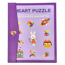 朵趣 木製磁性益智七巧板 Set, 四款主題, 提升邏輯推理能力, 精選木材, 堅固耐用, 新款幾何圖, 1人, 1組