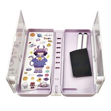 三合一筆盒白板書架 ABS材質 折疊約20x9x4cm, 紫色, 1個