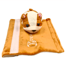 立體卡通狗狗安全帶保護套 豪華毛絨款 新款小狗, 棕色, 1個