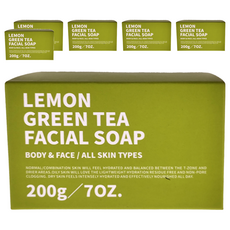 TEAORY 一日茶道 檸檬綠茶潔顏皂, 身體和臉部適用, 所有膚質適用, 200g, 6個