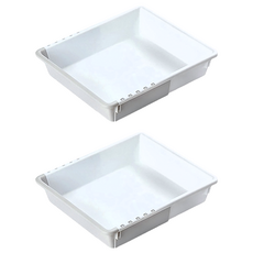 伸縮抽屜收納盒 大(24 x 21.5 x 5.8cm) 2個, 白灰色, 2組