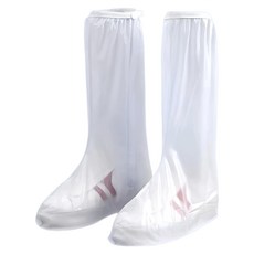 Y607 高筒防水雨鞋套 防滑鞋底 耐磨 加厚 輕便好攜帶, 白色, 2雙