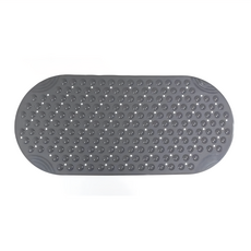 WE CHAMP 舒適型防滑墊 加厚材質 柔韌耐用不變形 大氣泡圈+真空吸盤 增加安全防護 透氣不積水 舒適按摩, 透明灰, 1個