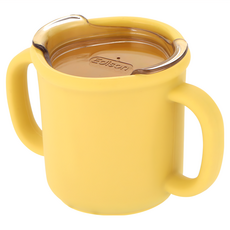 Edison 愛迪生 矽膠學習水杯 附杯蓋 黃色, 200ml, 1個