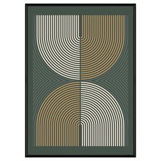 菠蘿選畫所 幾何經典線條I掛畫 40 x 30cm 框架 簡約現代風 提升居家空間質感, 黑色