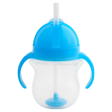 munchkin 滿趣健 貼心鎖滑蓋360度吸管防漏杯 207ml, 藍色, 1個
