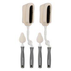 BABY&I 奶瓶/奶嘴清潔套組 奶瓶清潔刷組合 奶嘴刷 雙層毛刷設計 360°旋轉型奶瓶刷 懸掛式設計, 灰色, 2組