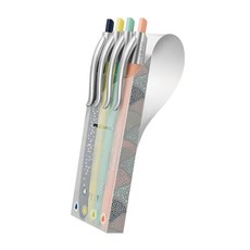 MILAN P1 SILVER璀璨原子筆 4色隨身組 1.0mm, 藍色 + 黃色 + 綠色 + 橘色, 1組