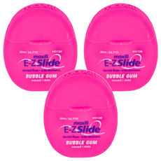 maxill 美適 E-Z Slide 微蠟潔牙線 泡泡糖口味, 50m, 1個, 3個