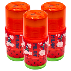 MILAN 功夫忍者 橡皮擦 + 可伸縮削筆器, 顏色隨機, 3個