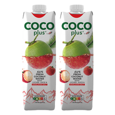 Cocoplus 椰子水 荔枝&喜瑪拉雅粉紅鹽味, 1L, 2瓶