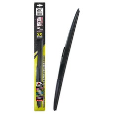 雨盾 超撥水鍍膜三節式矽膠雨刷 24吋, 日本矽膠 原廠品質, 耐用強度2倍, 適用於U型勾雨刷臂的車輛