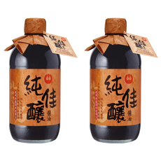 萬家香 純佳釀醬油, 100%純釀造, 不使用非基因改造黃豆, 不添加防腐劑, 450ml, 2瓶