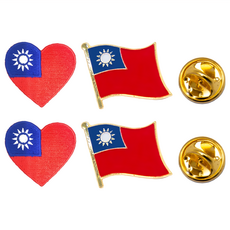 A-ONE 刺繡別針組, 台灣愛心國旗, 2組