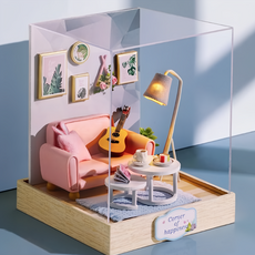 CUTE ROOM 智趣屋 DIY 手作袖珍屋, 午茶時光附防塵罩, 1個