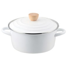 PEARL LIFE 珍珠金屬 20cm白色琺瑯鍋(IH適用)PLEASURE WHITE HB-5312, 1入