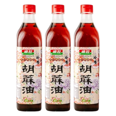 順發油品 冷壓胡麻油, 520ml, 3瓶