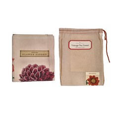 CAVALLINI&CO. 附防塵袋 純棉 廚房茶巾, 花朵, 1組
