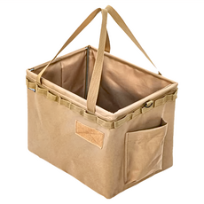 WHATNOT 可折疊多功能戶外箱型收納袋 36 x 25 x 30cm 750g, 卡其色, 1個