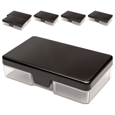 潔適康 隨身盒, 無毒環保, 塑鋼材質, 時尚精緻, 造型小巧, 直角扣開蓋設計, 耐久用不鬆脫, 鋼琴黑, 6個
