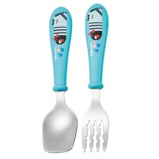 cuitisan 酷夢系列 餐具組 裸裝, 湯匙 + 叉子, 小斑馬 愛麗絲藍, 1組