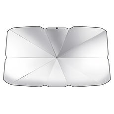 汽車前檔防曬隔熱遮陽傘/隔熱板，可折疊，鈦銀膠，10骨傘架, 黑色, 1個