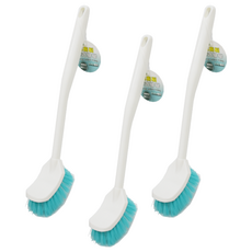 多麼潔 日式灣灣潔廁刷 大面積刷頭 輕鬆清潔 貼心掛勾設計, 白色 + 蒂芬妮綠, 3支