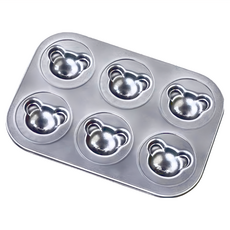 Betty's 焙蒂絲 6連杯熊頭烤盤 BP9003, 1個