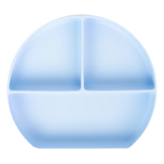 Little Bearnie 熊格格 矽膠分隔餐盤 天空藍, 餐盤, 1個